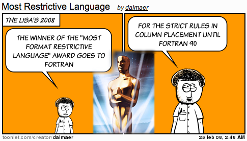 Lisa Awards: Most Format Restrictive Language