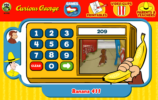 Curious George Banana 411 Game